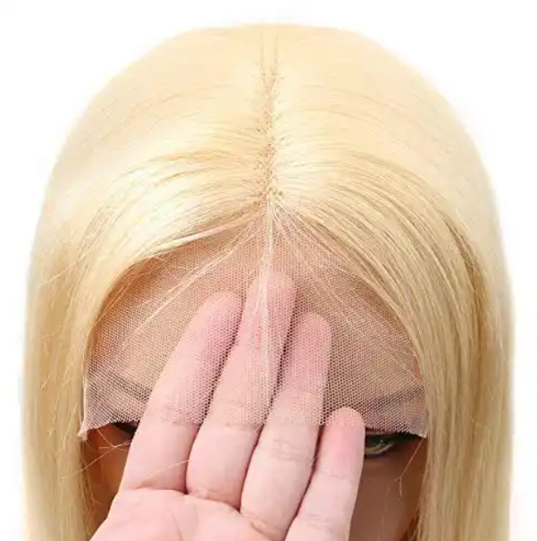 13x4 Transparent Lace Frontal 613 Human Hair Blonde Bob Wig