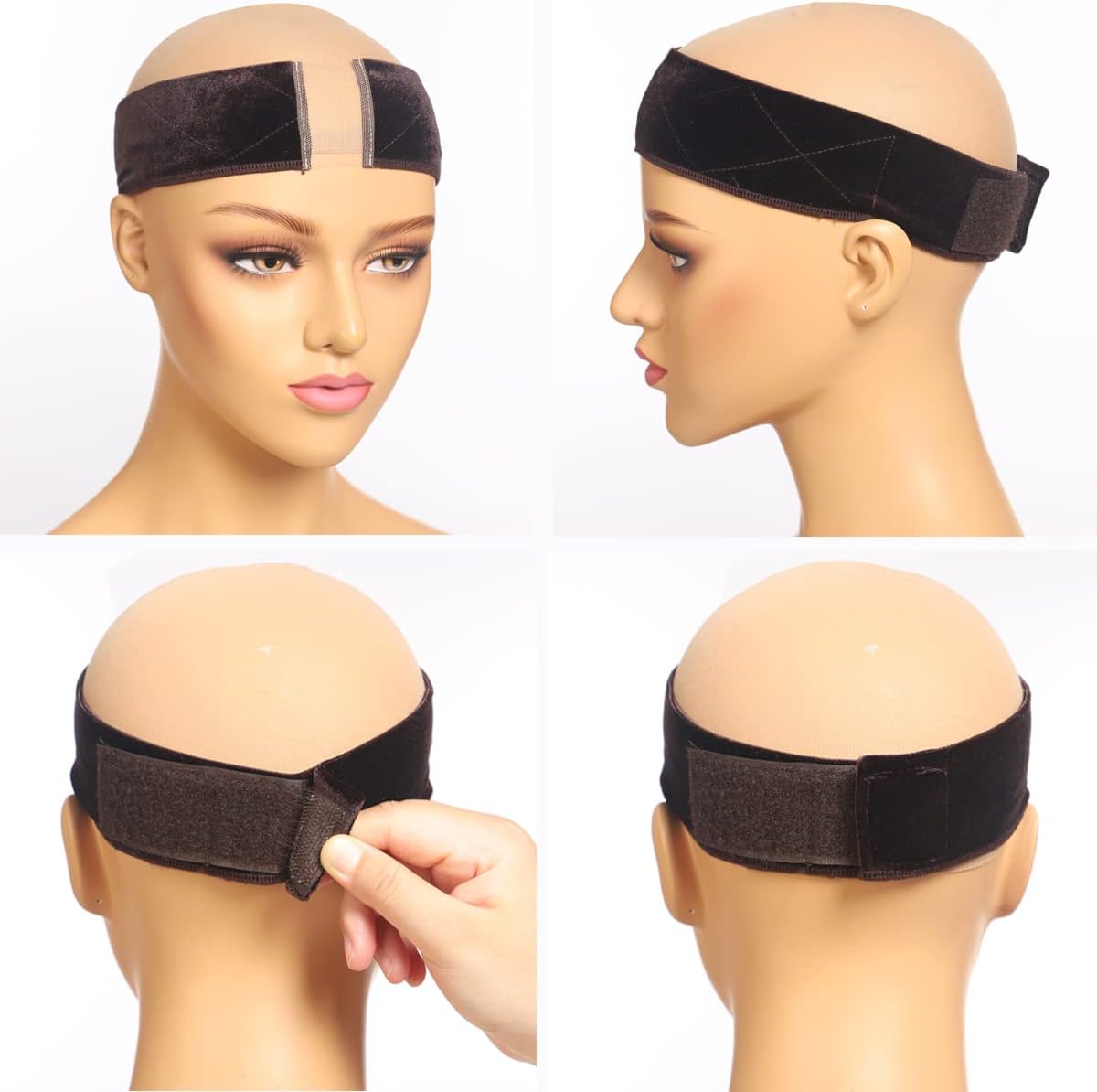 Elastic Wig Grip Headband, Non-Slip Wig Band, Wig Grip Band for Holding Women’s Wig and Scarf, Velvet Wig Grip